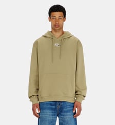 Sweat à capuche en coton avec Oval D métallique Diesel