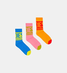 Lot de trois paires de chaussettes en coton avec détail logo Diesel