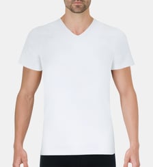 Maillot de corps slim coton peigné col V Eminence