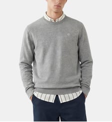 Pull col rond en coton et laine Maximum Serge Blanco