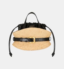 Sac Shuffle Mini en raphia Balmain