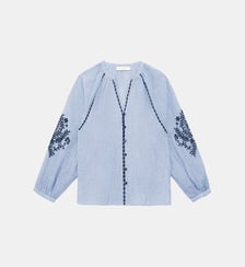 Blouse manches longues col v imprimé à rayures BLENA La Petite Etoile