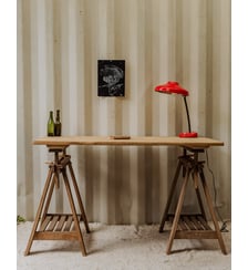 Bureau sur tréteaux en bois Edouard N°707- Produit chiné Debongout