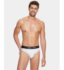 Slip siglé coton stretch-Bleu marine-S Eden Park