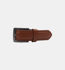 Ceinture en cuir avec surpiqûre ton sur ton Serge Blanco