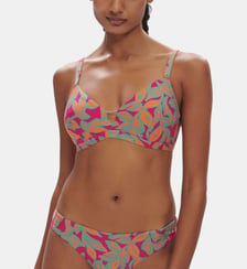 Haut de maillot de bain triangle avec armatures cachées - Imprimé Rose Ménara Simone Pérèle