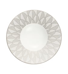Assiette creuse à aile large en porcelaine finition Platine - MALMAISON IMPÉRIALE Christofle