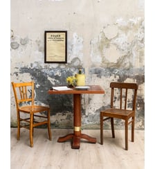 Table à manger bistro en bois Denise N°1170- Produit chiné Debongout