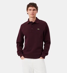Sweatshirt col polo coton côtelé Lacoste