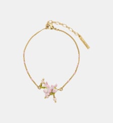 Bracelet fin glycine rose et perles de cristal facettées Les Néréides