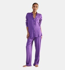 Pyjama col classique en satin de viscose, Sillage Laurence Tavernier