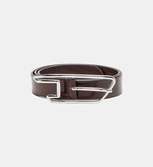 Ceinture en cuir ciré de 3 cm avec boucle D-logo Diesel