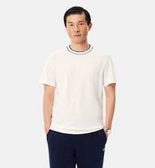 T-shirt en Piqué stretch col rayé Lacoste