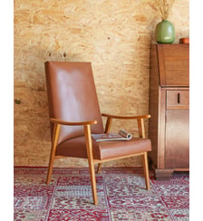 Fauteuil scandinave en bois Jakob N°1257- Produit chiné Debongout