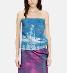 Haut sans manches en denim satinée coloré Diesel