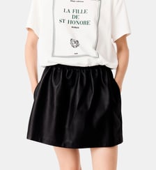 Jupe courte en cuir Maje