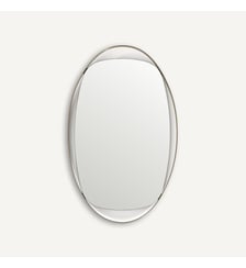 Miroir ovale en inox brossé, hauteur 76 cm AM.PM