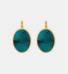 Boucles d'oreilles dormeuses ovales   doré à l'or fin - Ashanti Satellite