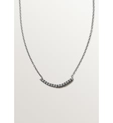 Collier en argent 925 avec finition gunmetal et topazes blanches Aristocrazy