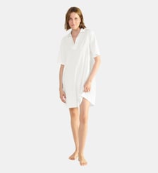 Chemise de nuit courte col polo en jersey Laurence Tavernier