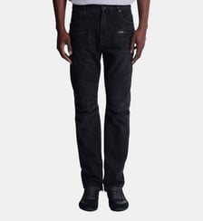 Pantalon biker en denim vintage noir Balmain