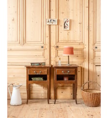 Paire de tables de chevet en bois Odile N°1494- Produit chiné Debongout