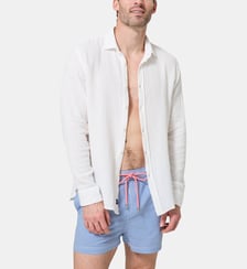 Chemise manches longues en gaze de coton - White Arthur