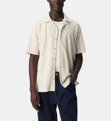 Chemise regular manches courtes maille rayée Ikks