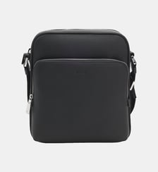 Sacoche reporter en cuir italien logo embossé BOSS