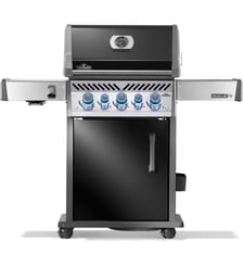 Barbecue gaz Rogue RPS425RSIBPK2FRR noir 5 bruleurs sur chariot,  60x45 cm bruleurs latéral et arrière infrarouge Napoleon