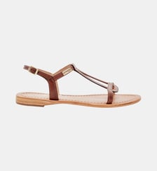 Sandales plates en cuir à brides HAMESS Les Tropeziennes par M. Belarbi