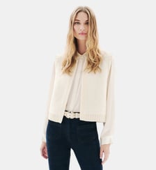 Gilet mdino - Motif uni - Coupe droite Caroll