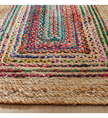 Tapis de couloir, fait main, en jute et coton recyclé AM.PM