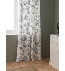 Rideau à ruflettes esprit toile de Jouy Cyrillus