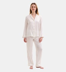 Pyjama col tailleur en satin de soie, Constance Laurence Tavernier
