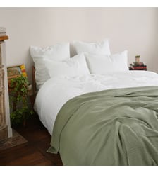 Housse de couette en lin lavé, NATURELLEMENT LIN Blanc Cerise