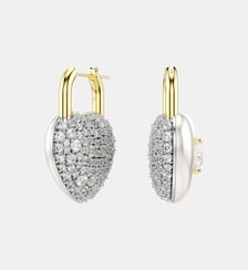 Pendants d'oreilles Idyllia, Cœur, Doré à l’or 18 carats (750/1000) Swarovski