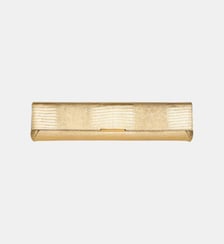 Sac Long Clutch en cuir texturé métallisé Balmain