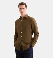 Chemise en lin 1/1 Slim Col Kent Seidensticker