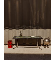 Table basse en chrome et céramique Donna N°1131- Produit chiné Debongout