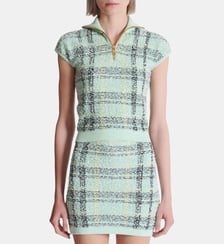 Top sans manche en tweed tartan Balmain
