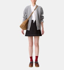 Jupe droite surpiqûres contrastées Claudie Pierlot