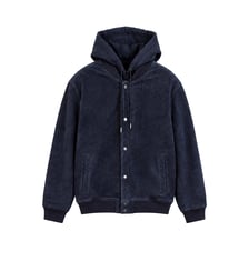 Blouson cuir velours capuche amovible Ikks