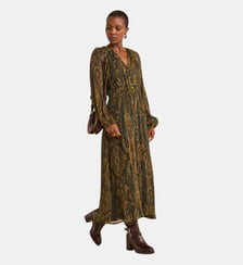 Robe Fluide Vert Sapin En Viscose Pepite Maison 123