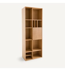 Bibliothèque 1 porte, chêne et plaqué AM.PM