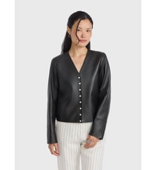 Cardigan v en cuir Agnès b.