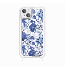 Coque de téléphone glossy foulard bleu avec anneaux pour iPhone 13 La Coque Française