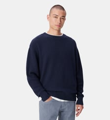 Pull col rond tricot nid d'abeille Ikks