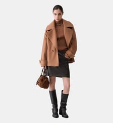 Manteau court en laine à double boutonnage Liu Jo