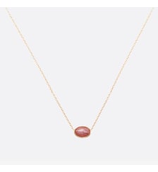 Collier doré rhodochrosite - CAB OVALE Caroline Najman